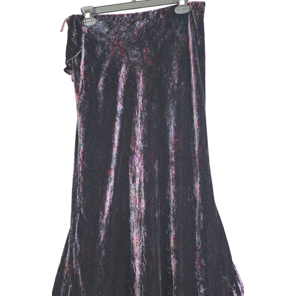 Lauren Ralph Lauren Velvet Midi Skirt Womens 8 Purple Silk No Forsale - Picture 7 of 10